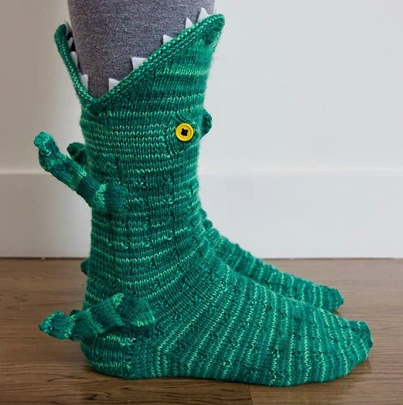 Chaussettes Crocodiles en maille avec dents