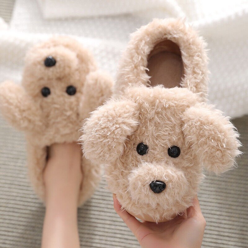 Chaussons sherpa style chien
